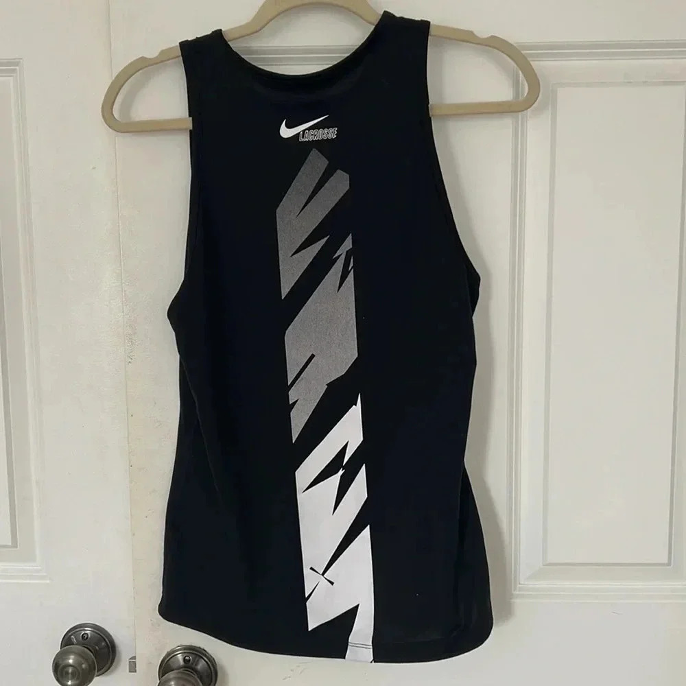 Nike lacrosse dri fit black tank top size small sleeveless - Picture 3 of 6